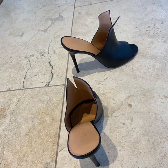 Black sexy leather mules - Picture 5 of 6